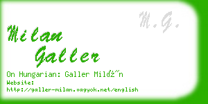 milan galler business card